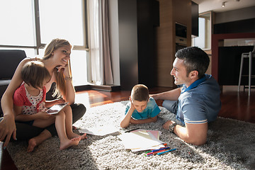 Image showing young couple spending time with kids