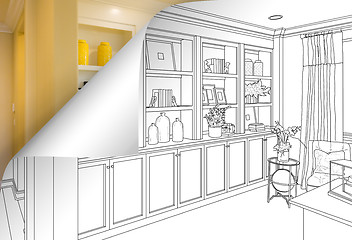 Image showing Built-in Shelves and Cabinets Drawing with Page Corner Flipping 