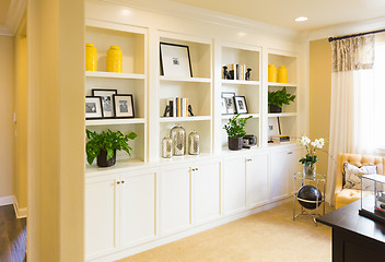 Image showing Beautiful Custom Shelves and Cabinet Built-in Interior