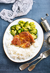 Image showing rice with meat and vegetables