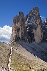 Image showing The Tre Cime di Lavaredo