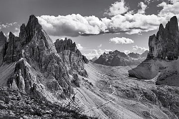 Image showing Dolomites, black and white landscape