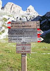 Image showing Singpost in the Dolomites