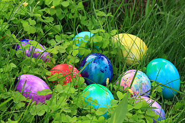 Image showing Easter dyed eggs 