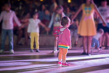 Image showing little girl dancing in the kids disco