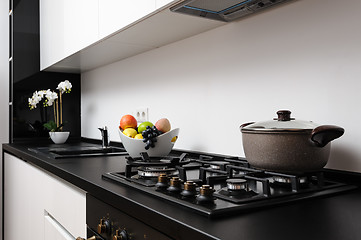 Image showing Modern classic black and white kitchen