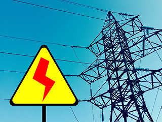 Image showing Danger high voltage