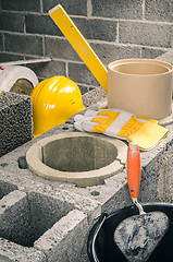 Image showing construction of a modular chimney