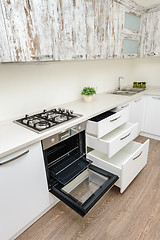 Image showing Modern white kitchen interior