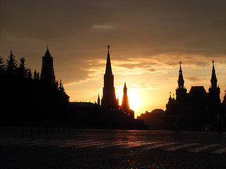 Image showing Red Square in Moscow on a sunset