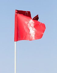 Image showing Plastic red flag