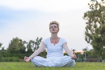 Image showing woman doing yoga exercise