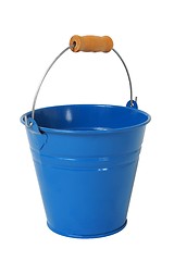 Image showing Blue bucket on white