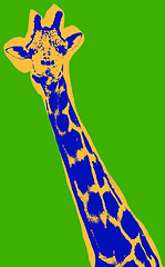 Image showing Giraffe picture over green background