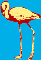 Image showing Flamingo picture over green background