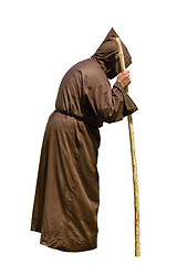 Image showing Monk with a Stick