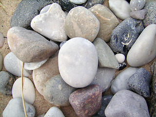 Image showing Lot of different sea stones.