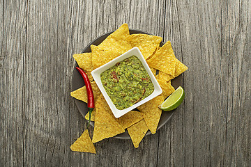 Image showing Guacamole sauce with avocado