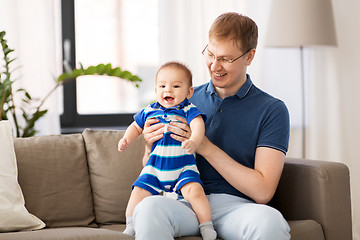 Image showing happy father with baby son at home