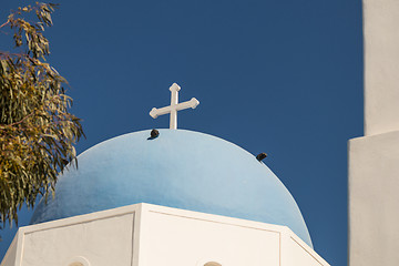 Image showing typical Santorini church in Greece in the Cyclades