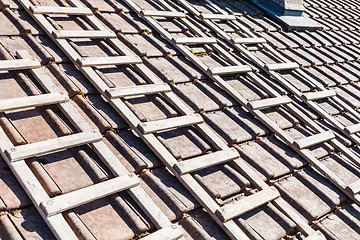 Image showing renovation of a brick tiled roof