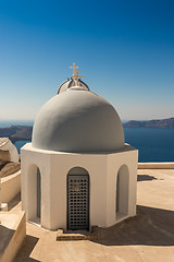 Image showing typical Santorini church in Greece in the Cyclades