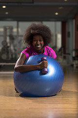 Image showing woman  relaxing after pilates workout