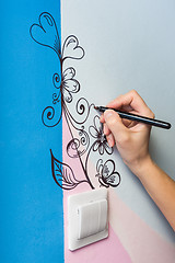 Image showing Art author\'s wall painting