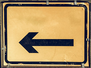 Image showing Vintage looking Direction arrow sign