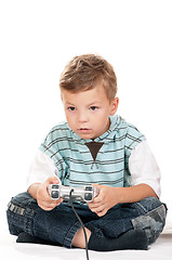 Image showing Boy playing with Joystick