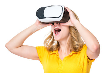 Image showing Woman in virtual reality glasses