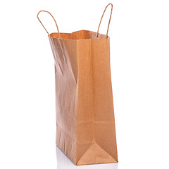 Image showing Brown paper bag on white