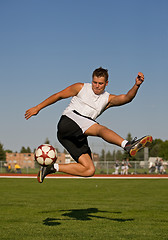 Image showing Soccer trick shot