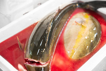 Image showing fresh fish or seafood at asian street market