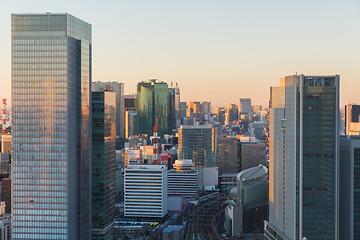 Image showing view to railway station in tokyo city, japan