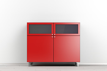 Image showing Modern red cabinet