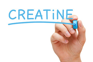 Image showing Creatine Handwritten With Blue Marker