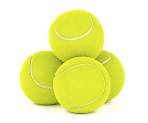 Image showing Tennis balls on white