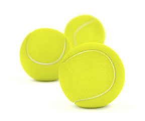 Image showing Group of tennis balls