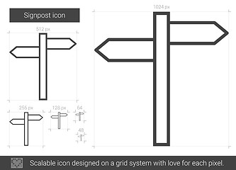 Image showing Signpost line icon.