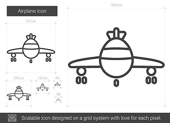 Image showing Airplane line icon.