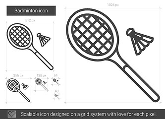 Image showing Badminton line icon.