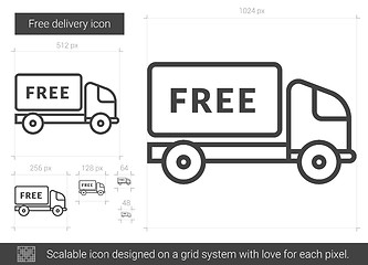 Image showing Free delivery line icon.