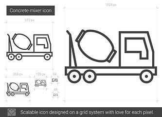 Image showing Concrete mixer line icon.