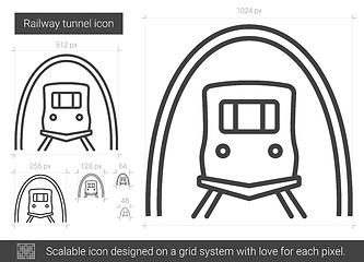 Image showing Railway tunnel line icon.