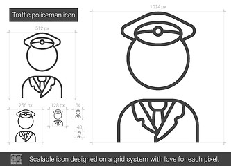 Image showing Traffic policeman line icon.