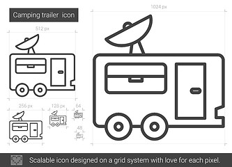 Image showing Camping trailer line icon.