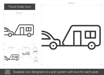 Image showing Travel trailer line icon.