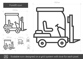 Image showing Forklift line icon.