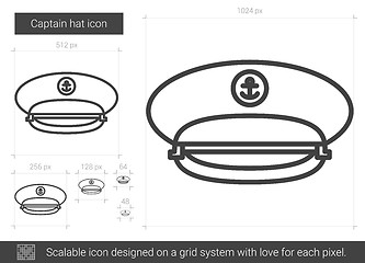 Image showing Captain hat line icon.